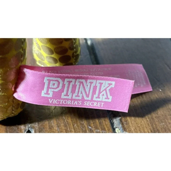 Victoria's Secret PINK Plush Stuffed Toy Dog Gold Metallic Circle Dots HOPE 6” - Picture 5 of 6